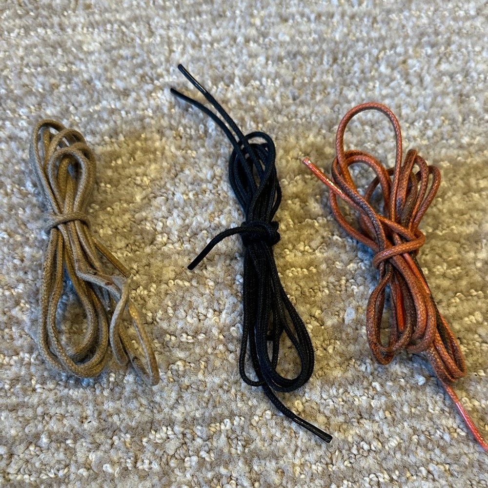 Allen Edmonds Shoe Laces Trio in Brown, Black, and Rust